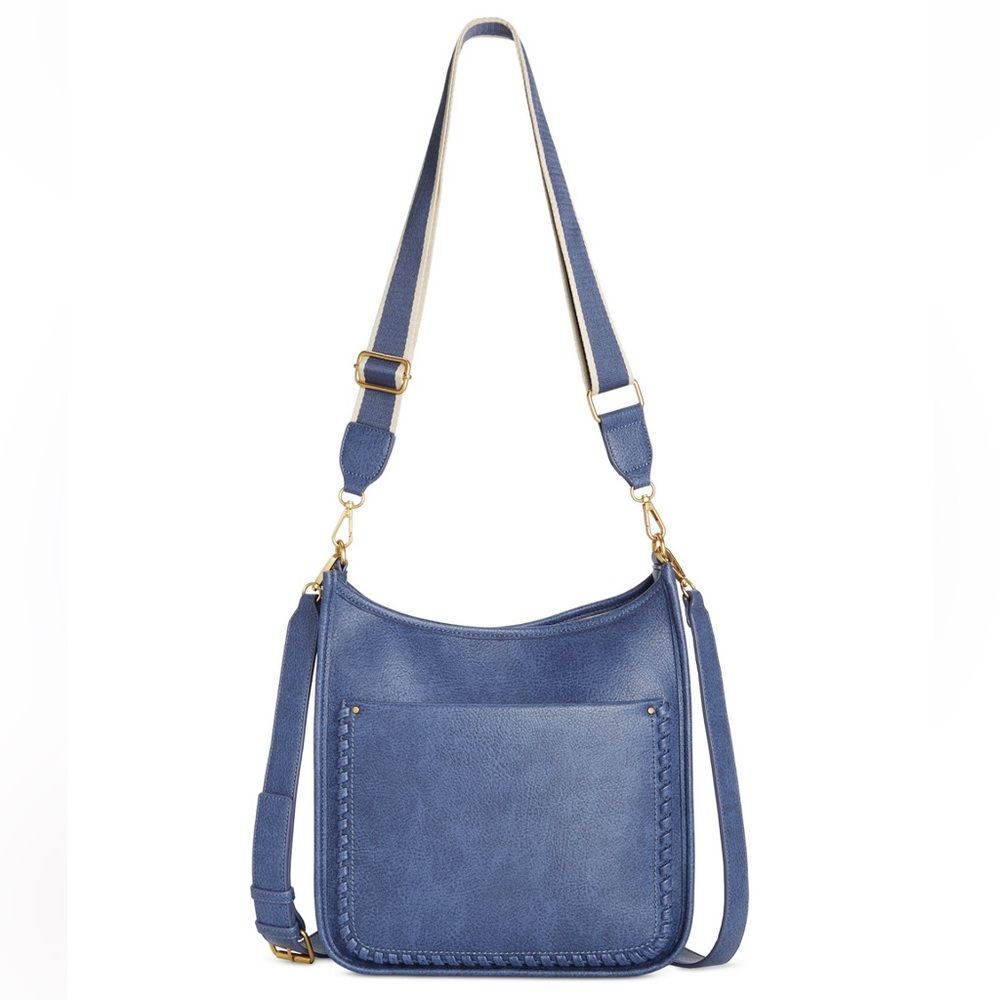 Stlye & Co Whipstitch Medium Crossbody in Moonlight Blue Color